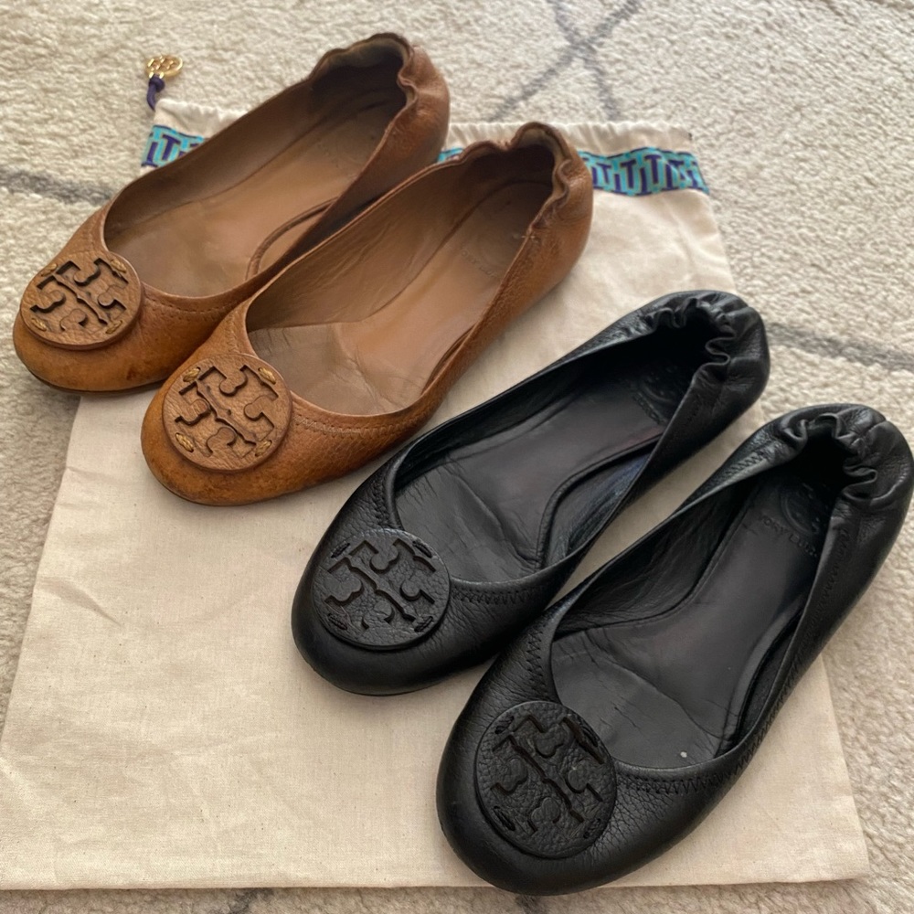 Two pairs of Tory Burch Minnie Ballet flats. Size 7